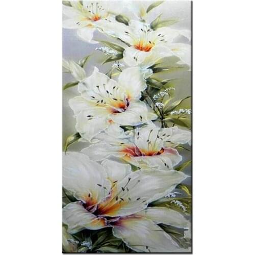 Large Diamond painting Full Square Round Drill White Lily Mosaic Flower 5D Diamond Embroidery Pattern Wedding DecorationZP-4500