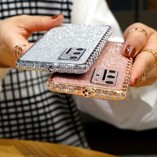 Luxury Rhinestone Metal Bumper Case For Huawei P40 Pro Case Bling Glitter Crystal Diamond P40 Cover Coque For Huawei P40 Funda