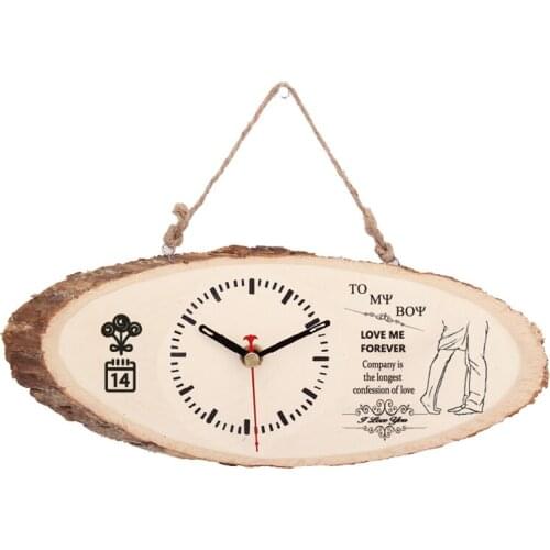 Wooden Table Clock Silent Bedroom Hanging Clock Diy Log Clock Ornaments Birthday Christmas New Year Gift Декор Для Дома Gadget