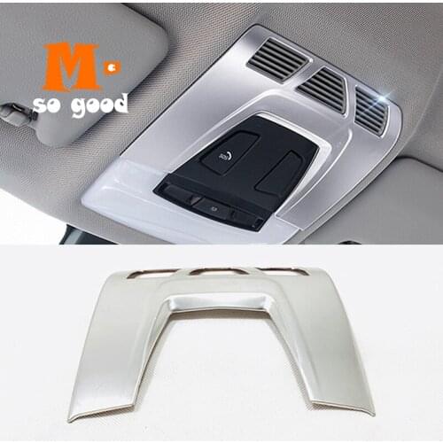 For BMW F48 F15 F16 F30 F34 F45 F46 X1 X2 F47 X5 X6 Stainless Steel Car Interior Front Reading Light Cover Trim Accessories