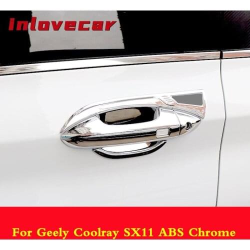 For Geely Coolray sx11 2018-2020 exterior handle frame trim Car door handle bowl Chrome styling cover decoration accessories