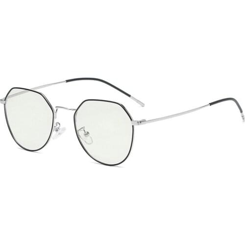DOISYER Metal polygon flat mirror retro glasses frame color blue glasses