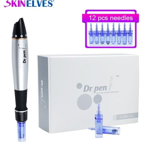 Dr Pen Ultima A1 With 12 Pcs Needle Cartridges Auto Microneedling Derma Pen Professional Mesotherapy Derma Stamp Face Skin Care
