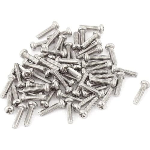DSHA -M2 x 8mm 304 Stainless Steel Phillips Pan Head Screws Bolt 60pcs