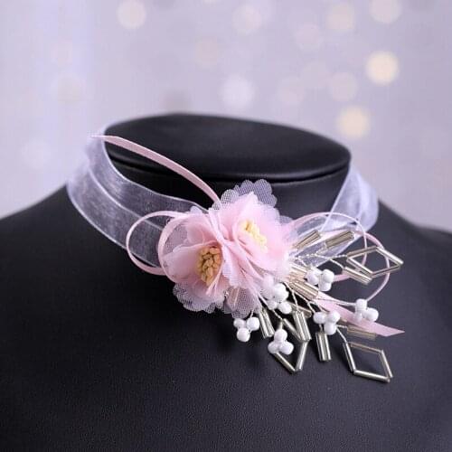 Elegant Flower Lace Headbands Wedding Accessories Crowns Femme Bride Flower Lace Headwear Party Gifts