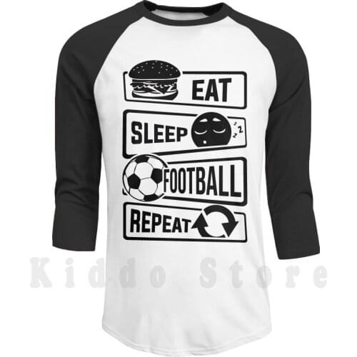 Eat Sleep Football Repeat-Ball Sports Soccer Hoodies Long Sleeve Soccer Football Team Football Game
