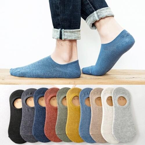 Cotton Boat Silicone Anti Slip And Sweat Absorbing Shallow Sports Summer Invisible Men Ankle Socks