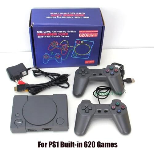 Handled TV Video Game Console For PS1 Video Game built in 620 Classic Action Games Double Gamepads Classic Retro game console