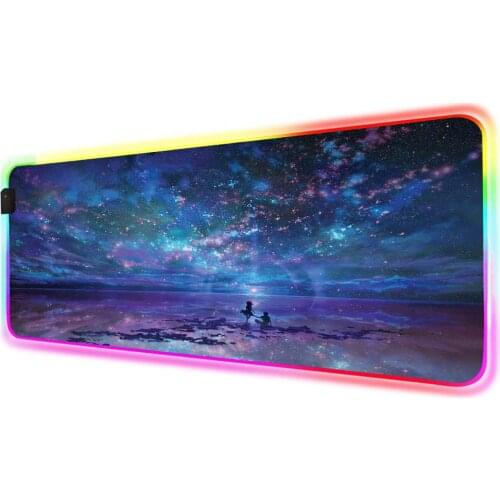 Mairuige Starry Sky RGB Game Mouse Pad Large Computer Lockedge Mousepad for Gamer XXL LED Backlit Mat Muse Keyboard Desktop Pads