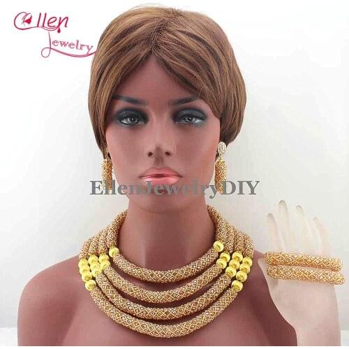 Amazing Big Costume Jewelry Set earrings Nigerian Wedding African Beads Jewelry Set For Women Free Shipping E1023