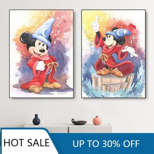Disney Canvas Painting Mickey Mouse Posters and Prints Princess Nursery Wall Art Decor Pictures For Kids Room Decoration