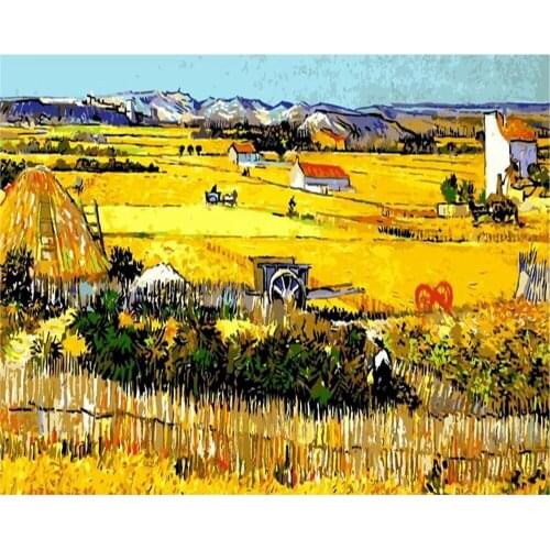 Van Gogh Landscape DIY Embroidery Cross Stitch 11CT Kits Craft Needlework Set Printed Canvas Cotton Thread Home Design