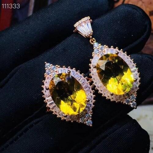 KJJEAXCMY exquisite jewelry 925 sterling silver inlaid Topaz Pendant Necklace Ring suit support detection xcdfg