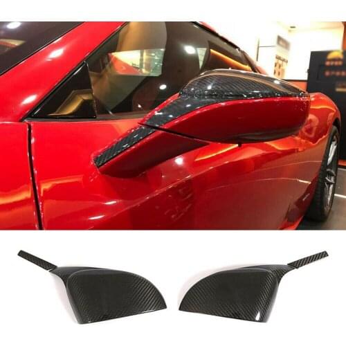 Rear View Mirror Covers Caps for Ferrari 488 2016 - 2018 Carbon Fiber Mirror