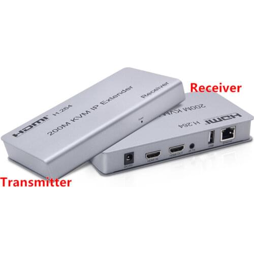 KVM IP HDMI Extender Adapter 200m Hdmi 1080P 1TX:NRXs by RJ45 UTP Lan Cable Female Connector For PC HDTV Digital Display