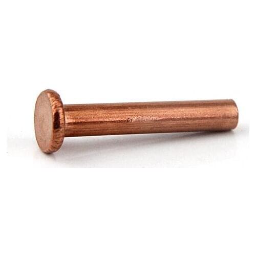 10pcs M6 M8 x 8/10/12/16/20/25/30/35/40mm copper rivets flat head solid smooth body positioning fastener