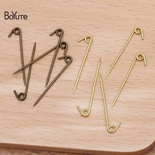 BoYuTe (200 Pieces/Lot) 30MM Length Metal Brass Pin Materials Diy Handmade Jewelry Accessories Pins