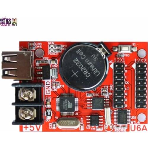 Huidu HD-U6A U-Disk Communication Port Huidu Monochrome Card LED Controller Support Single Color P10 Led Display Modules