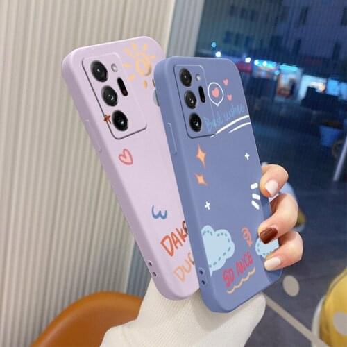 Love Clouds Liquid Silicone Case For Samsung Galaxy A72 A52 A42 A32 A22 A21S A02S A12 A02 A71 A51 A41 A31 Soft Phone Cover Case