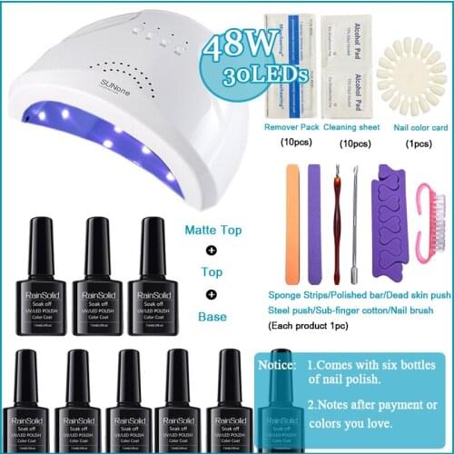 New Nail Art UV Gel Kit With 48W UV LED Lamp Extension Gel Nail Polish Set Builder Tool For Professional Nails Tools Kit