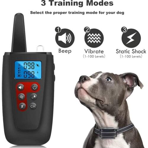 2021 NEW 1000m Remote Control 3 Modes Dog Training Collar Dog Anti-Bark Device Wide-Range Remote Control Dog Training Device
