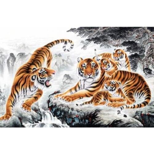 Landscape diamond painting full tiger animal embroidery mosaic diamond dotz diy rhinestone picture puzzle toy drawing wall decor