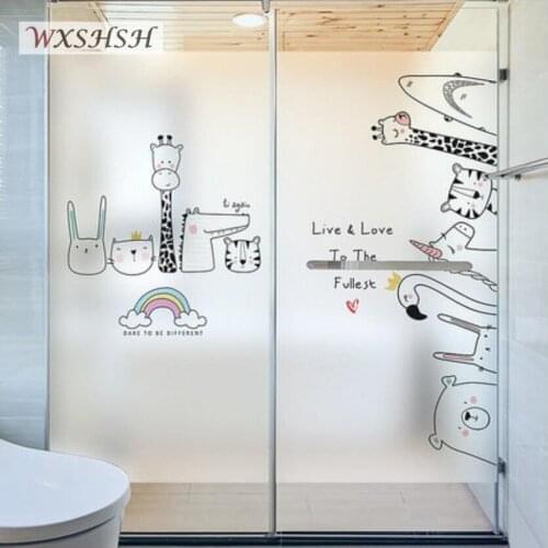 Static Cling Window Film Custom Size Animals Cute For Kids Room Childrens Gift Home Decoration Water-Proof Frosted Glass Foil