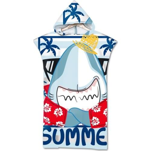 Cartoon 3D Watermelon Printed Hooded Beach Towel Kids Microfiber Bath Towel Poncho for Swimming Beach Bath Towels for Adults
