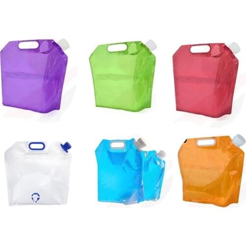 PE Folding 5L Drinking Water Bag For Camping Hiking Survival Hydration Storage 30x32.5cm Backpack Camp Cooking Supplies