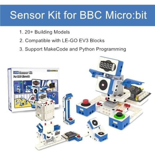 Yahboom World of Module Programmable Robot Sensor Kit with 300+ Building Blocks for BBC Micro:bit V2/V1.5 Board for Child Gifts