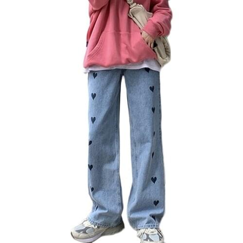 Plus Size Pants 2021 New Spring High Waist Was Thin Small Love Straight Jeans Women Retro Old Wide-legged Long Pants Black 4XL