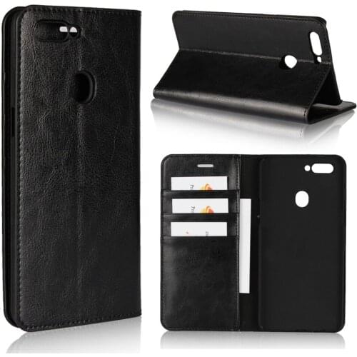Luxury Genuine Leather Wallet Flip Case Cover For OPPO R11s / R11s Plus