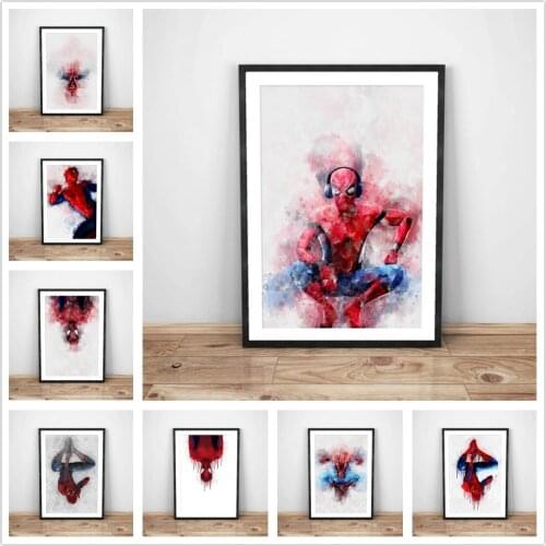 Marvel Avengers Super Heroes Spiderman Poste Decor Canvas Painting Decoration Painting Childrens Room Decoration Painting