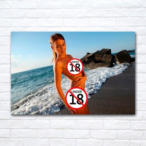 Sexy Model on the Beach Modern Art Canvas Painting Wall Pictures for Living Room Home Decor Poster No Frame