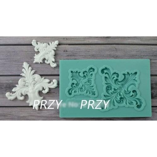 Plant vine branches corners silicone birthday cake decoration fandont chocolate mold