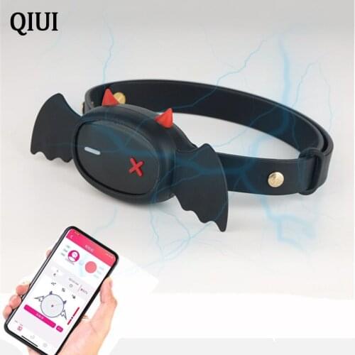 Couples Electric Shock BDSM Bondage Adult Game Silicone Collar APP Control Slave Restriction Necklace Sex Toys For Women Men
