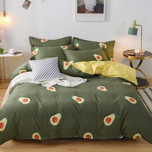 Modern Avocado Printed Green Bed Cover Set Kid Duvet Cover Adult Child Bed Sheets And Pillowcases Comforter Bedding Set
