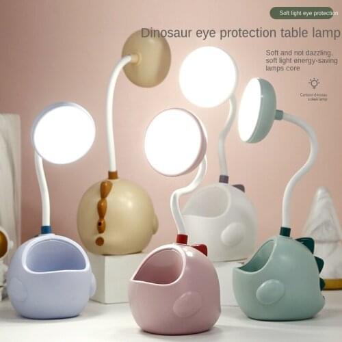 Led table lamp Student Dormitory USB Rechargeable Night Light Bedroom Small Dinosaur Bedside Small Night Lamp