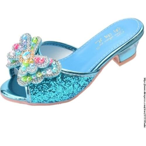 Girls Frozen Elsa princess Slippers new childrens little girls crystal shoes kids performance shoes school sandals girl kids