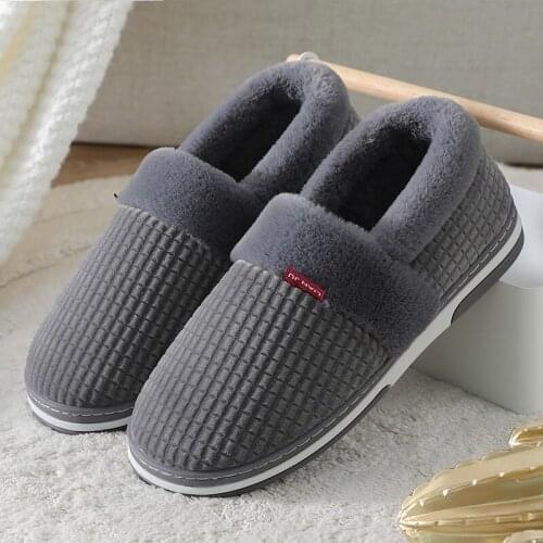 Unisex Color Home Slippers for Men Winter Furry Short Plush Man Slippers Non Slip Bedroom Slippers Couple Soft Indoor Shoes Male