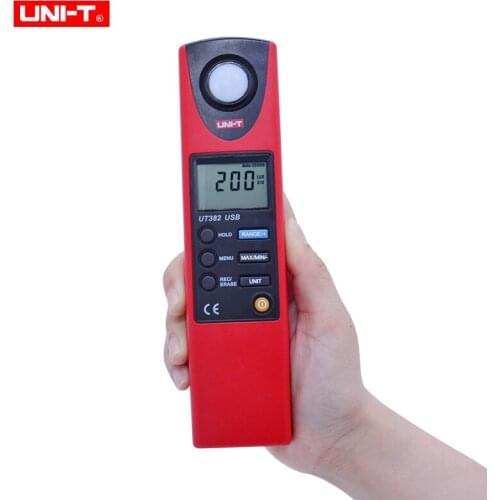UNI-T UT382 Luxmeter Digital Light Meter 20-20000 Lux Lumen Digital Illuminometer USB Transfer