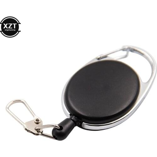 Anti-lost Retractable Pull Badge Reel Zinc Alloy ABS ID Lanyard Name Tag Card Badge Holder Reels Recoil Belt Keychain Clips