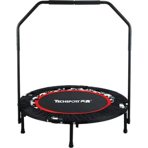 High Quality Foldable Portable Round Professional Fitness Trampoline With Handrail For Indoor GYM Jump Sports Adults Kids Safety