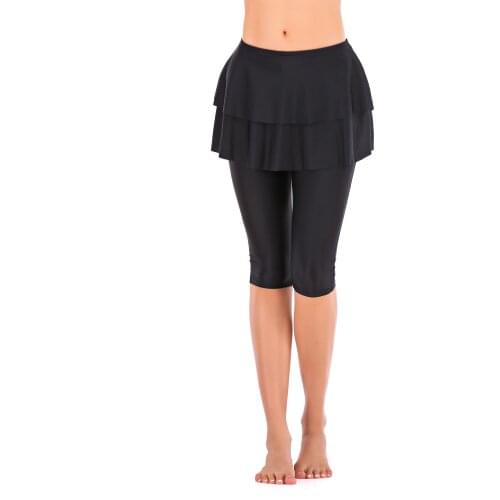 Womens Modest Skirted Swim Legging Pants Cover-up UPF 50 Sun Protection