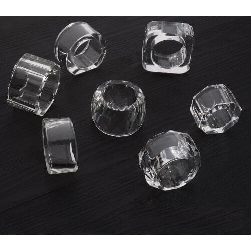 10pcs Western food hotel napkin buckle crystal solid color octagonal shape napkin ring napkin ring cloth ring towel buckle