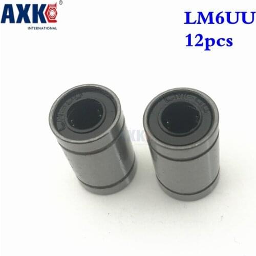 12pcs/lot LM6UU CNC Linear Ball Bearings 6mm Bush Bushing 3D Printer Parts 6x12x19mm Long Rod Shaft Part 6*12*19 mm Accessories