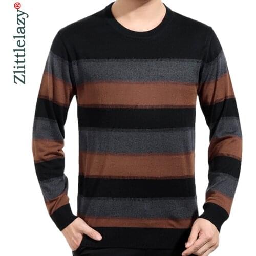 2020 Brand New Casual Thin Striped Knitted Pull Sweater Men Wear Jersey Mensluxury Pullover Mens Sweaters Male Fashions 81007