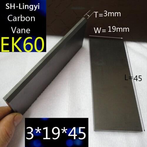 45x19x3mm EK60 Carbon-Graphite Vane For Thomas Vacuum Pumps: DTE 8,VTE 8 / Thomas Vanes