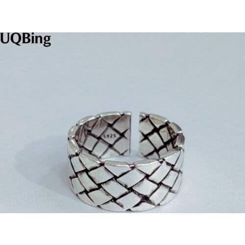 925 Sterling Silver Vintage Black Wide Rings For Women Gifts Jewelry