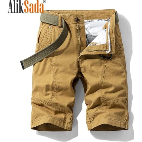 Aliksada 2021 Summer New Multi-Pocket Tooling Cotton Loose and Comfortable Casual Mens Shorts, Fashion Trend All-Match Shorts
